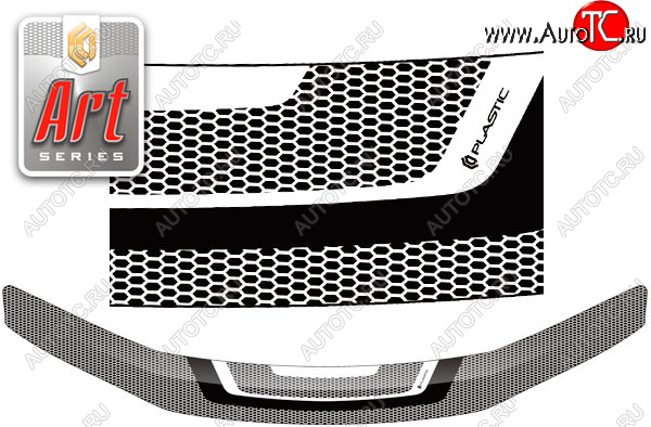 2 259 р. Дефлектор капота CA-Plastic  Lexus HS250h  F10 (2009-2013) (серия ART белая)  с доставкой в г. Калуга