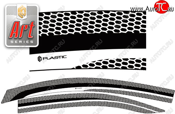 2 059 р. Дефлектора окон CA-Plastic  Lexus HS250h  F10 (2009-2013) (серия Art черная)  с доставкой в г. Калуга