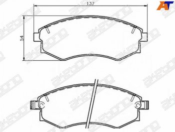 1 999 р. Колодки тормозные передние FR-FL SAT  Hyundai Sonata Y3 рестайлинг (1996-1998)  с доставкой в г. Калуга. Увеличить фотографию 1