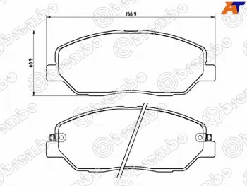 3 899 р. Колодки тормозные передние FL-FR SAT Hyundai Santa Fe 4 TM дорестайлинг (2018-2021)  с доставкой в г. Калуга. Увеличить фотографию 1
