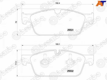 7 799 р. Колодки тормозные перед FR-FL SAT Mercedes-Benz GL class X166 дорестайлинг (2012-2016)  с доставкой в г. Калуга. Увеличить фотографию 1