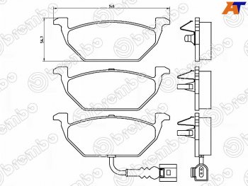 2 579 р. Колодки тормозные FR SAT   Audi A1 (8X1 хэтчбэк 3 дв.,  8XA хэтчбэк 5 дв.,  GB хэтчбэк 5 дв.), Skoda Fabia (Mk2,  Mk3), Volkswagen Polo (5)  с доставкой в г. Калуга. Увеличить фотографию 1