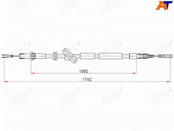 Трос ручного тормоза LH SAT Mercedes-Benz E-Class W211 дорестайлинг седан (2002-2006)