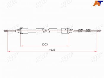 699 р. Трос ручного тормоза LH-RH SAT  Peugeot 206 (хэтчбэк 5 дв.,  хэтчбэк 3 дв.,  универсал,  седан), Partner (M49/M59,  B9)  с доставкой в г. Калуга. Увеличить фотографию 1