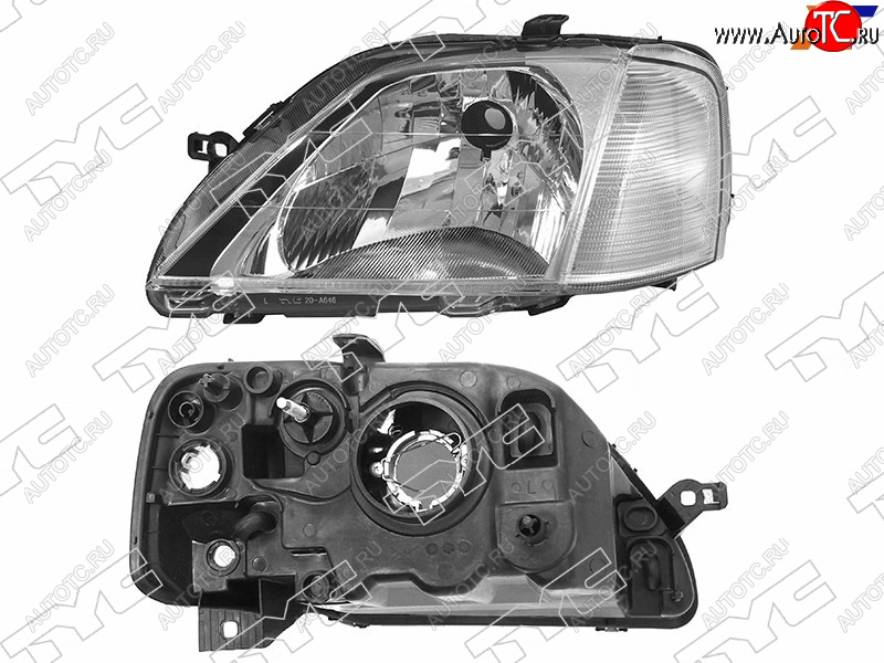 4 499 р. Фара левая (под корректор, хрусталь) TYC Renault Logan 1 дорестайлинг (2004-2010)  с доставкой в г. Калуга