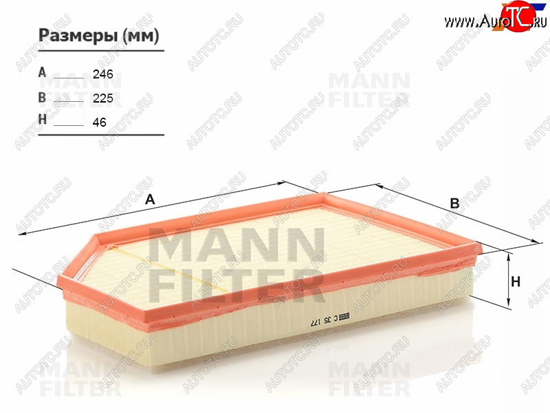 1 779 р. Фильтр воздушный MANN  Volvo S60 (RS,RH седан,  FS седан), S60 Cross Country, S80 (AS60 седан,  AS60,AS90, AS95 седан,  AS40,AS70, AS90), V70, XC60, XC70  с доставкой в г. Калуга