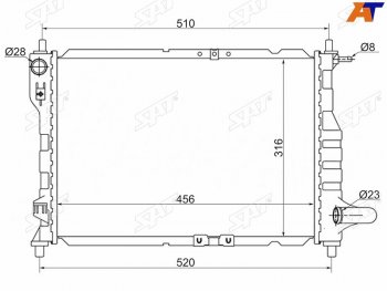 Радиатор SAT Daewoo Matiz M100 дорестайлинг (1998-2000)