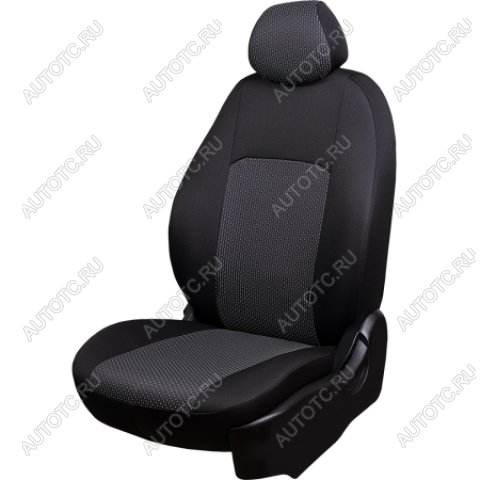 5 899 р. Комплект чехлов для сидений (ЦЗС 3Г Жаккард) Дублин Lord Autofashion Nissan Almera G15 седан (2012-2019) (черный, вставка Сеул серая)  с доставкой в г. Калуга