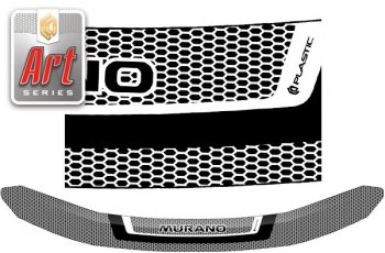 2 259 р. Дефлектор капота CA-Plastic  Nissan Murano  3 Z52 (2015-2024) (серия ART белая)  с доставкой в г. Калуга. Увеличить фотографию 1