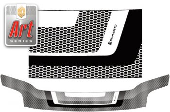 2 499 р. Дефлектор капота CA-Plastic  Toyota Corolla Rumion  E150 (2007-2015) (серия ART белая)  с доставкой в г. Калуга. Увеличить фотографию 1
