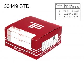 3 399 р. Кольца поршневые (комплект) STD 4G69 2,4 TPR Mitsubishi Outlander CU (2003-2009)  с доставкой в г. Калуга. Увеличить фотографию 2