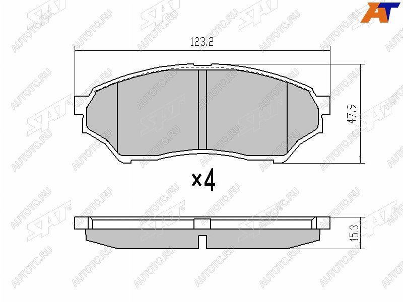 3 199 р. Колодки тормозные перед FR-FL SAT  Mitsubishi Pajero Mini  H53/H58 (1998-2012)  с доставкой в г. Калуга