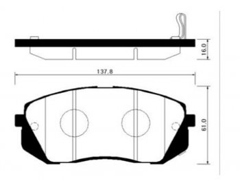 2 399 р. Колодки тормозные передние FR-FL SAT  Hyundai IX35 1 LM рестайлинг (2013-2018)  с доставкой в г. Калуга. Увеличить фотографию 1