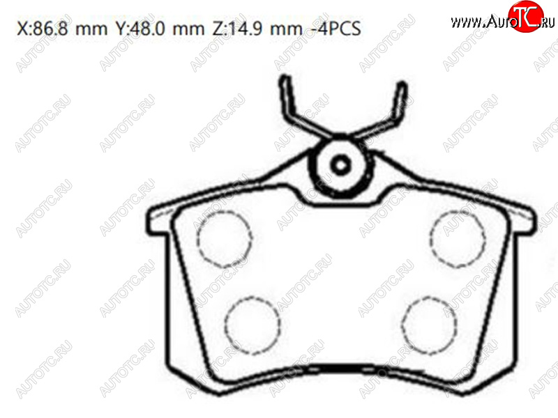 1 479 р. Колодки тормозные зад RH-LH SAT Skoda Octavia A7 дорестайлинг лифтбэк (2012-2017)  с доставкой в г. Калуга