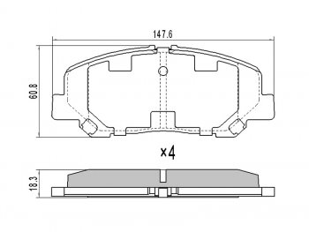 1 279 р. Колодки тормозные передние FR-FL SAT  Toyota Alphard  H20 (2008-2011) дорестайлинг  с доставкой в г. Калуга. Увеличить фотографию 1