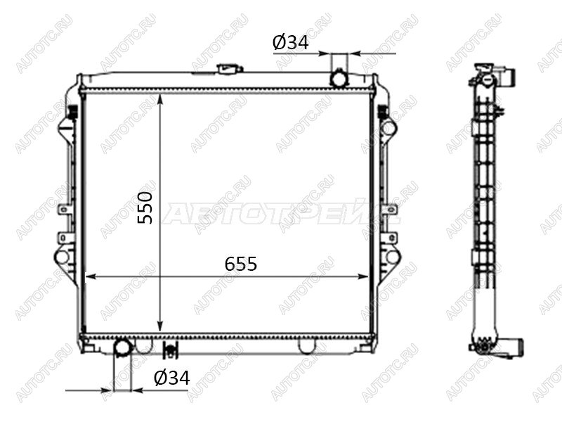 11 899 р. Радиатор SAT  Toyota Fortuner  AN160 - Hilux  AN120  с доставкой в г. Калуга