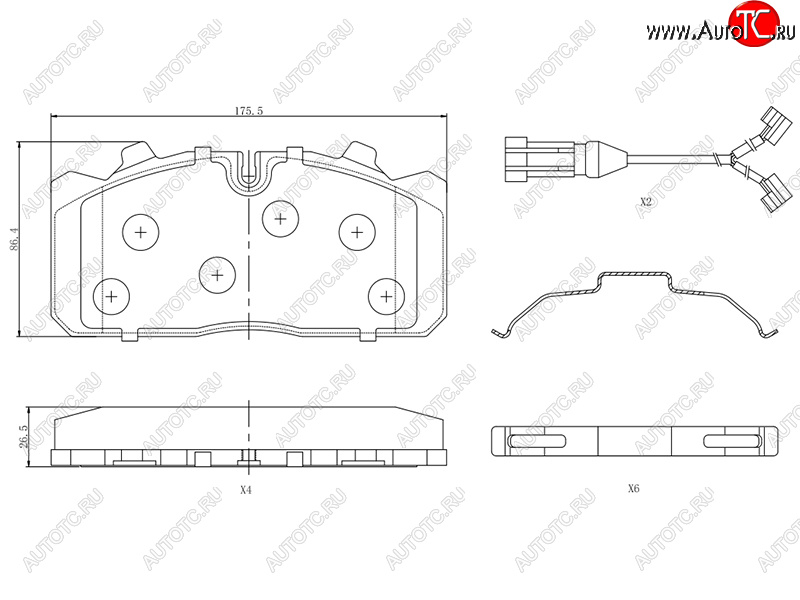 4 699 р. Колодки тормозные перед FL-FR SAT  ГАЗ ГАЗель Next ( A21,A22, С41, С42,  A21,A22, С41, С42, Фермер,  A60,A63, A64,  A62,А65,  A31,A32, C45, C46) - ГАЗель NEXT Citiline  А68 (система Wabco PA с датчиком)  с доставкой в г. Калуга