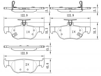 1 049 р. Колодки тормозные задние RH-LH SAT Mazda CX-30 (2019-2024)  с доставкой в г. Калуга. Увеличить фотографию 1