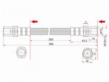 359 р. Шланг тормозной задний (Таиланд) LH=RH SAT  Toyota Camry ( V20,  V30) - Vista  седан  с доставкой в г. Калуга. Увеличить фотографию 1