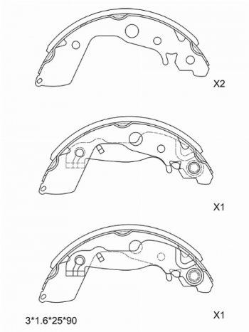 2 769 р. Колодки тормозные задние SAT RH-LH  Mazda 2/Demio  DE (2007-2014)  с доставкой в г. Калуга. Увеличить фотографию 1