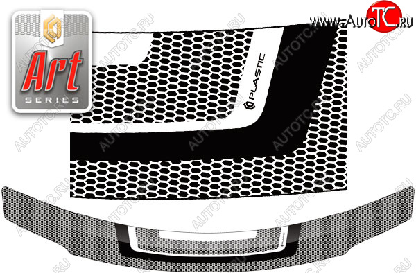 2 349 р. Дефлектор капота CA-Plastic  Nissan Serena  C26 (2010-2013) (серия ART белая)  с доставкой в г. Калуга