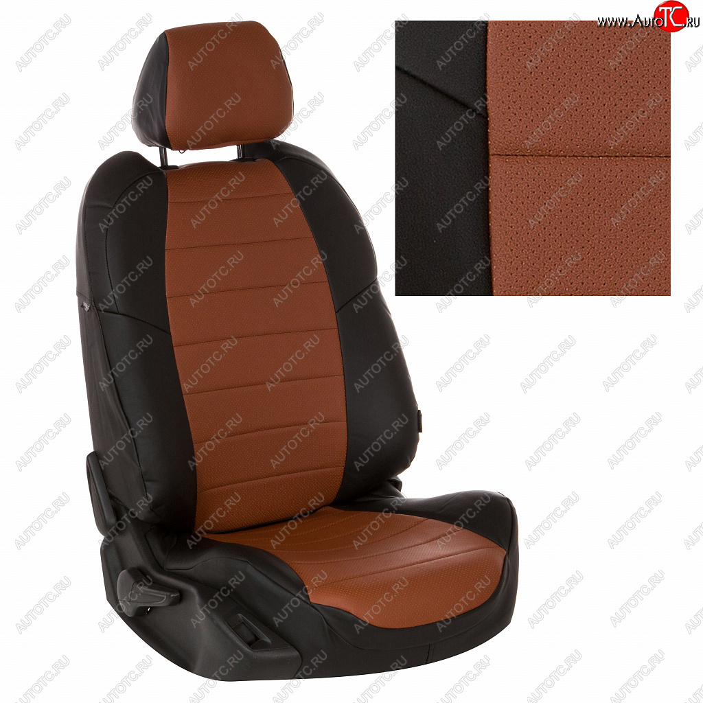 7 249 р. Чехлы сидений (экокожа) Автопилот  Haval Dargo (2022-2024) (черный/коричневый)  с доставкой в г. Калуга