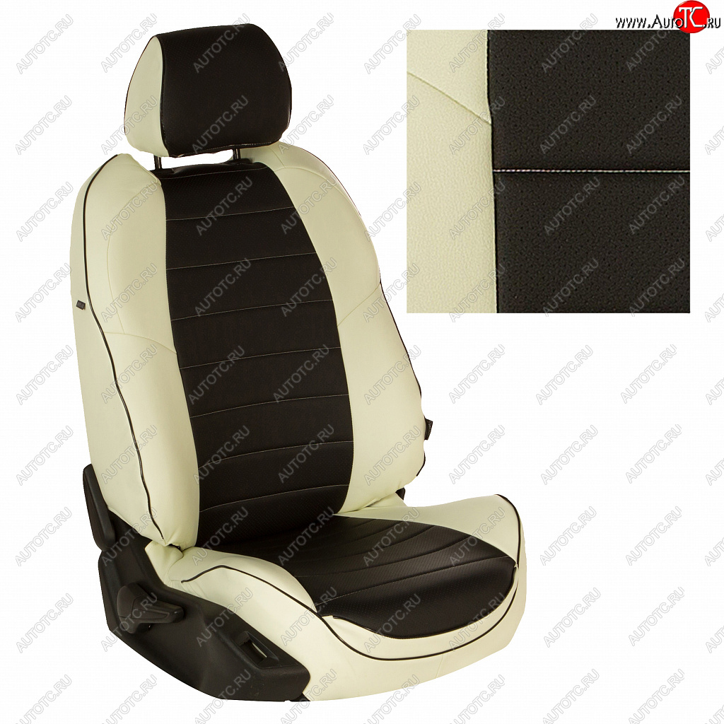 7 249 р. Чехлы сидений (экокожа) Автопилот Haval Dargo (2022-2024) (белый/черный)  с доставкой в г. Калуга