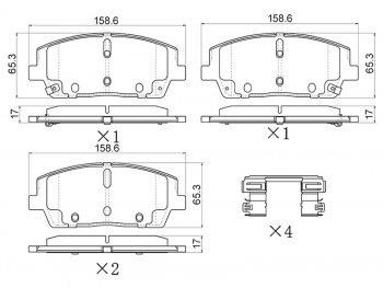 1 979 р. Колодки тормозные передние FR-FL SAT  Hyundai Palisade LX2 (2018-2022)  с доставкой в г. Калуга. Увеличить фотографию 1