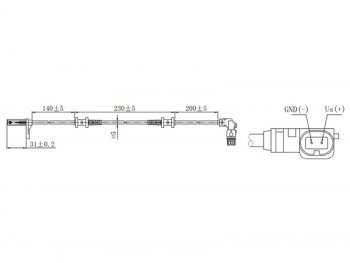 Датчик ABS передний RH-LH SAT Mercedes-Benz CLK class W209 (2003-2010)