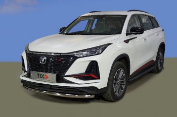 17 749 р. Защита переднего бампера нижняя d60,3 мм ТСС Тюнинг  Changan CS75 Plus (2022-2024) (нержавейка)  с доставкой в г. Калуга. Увеличить фотографию 1