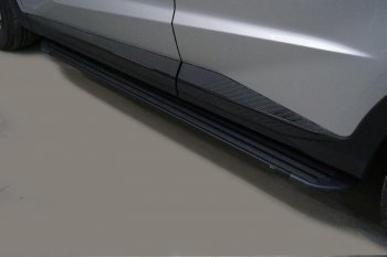 22 499 р. Пороги алюминиевые Slim Line ТСС Тюнинг  Jetour X70 Plus (2023-2024) (Black)  с доставкой в г. Калуга. Увеличить фотографию 1