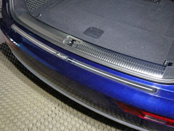 2 499 р. Накладка на задний бампер (без пневмоподвески) ТСС Тюнинг  Audi Q5  FY (2017-2020) (лист зеркальный, надпись audi)  с доставкой в г. Калуга. Увеличить фотографию 1