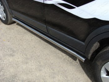 14 599 р. Защита порогов труба d60,3 мм ТСС Тюнинг  Chevrolet Captiva (2013-2016) (серые)  с доставкой в г. Калуга. Увеличить фотографию 1