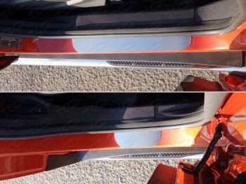 Накладки на пороги лист шлифованный, ТСС Тюнинг Ford (Форд) EcoSport (ЭкоСпорт) (2013-2019) дорестайлинг
