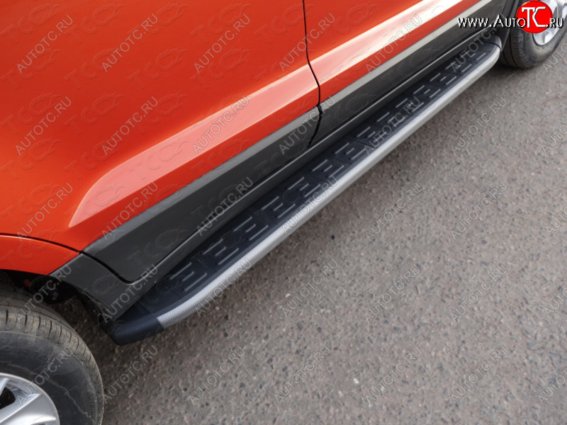 19 999 р. Пороги алюминиевые с пластиковой накладкой ТСС Тюнинг  Ford EcoSport (2013-2019) (серые)  с доставкой в г. Калуга