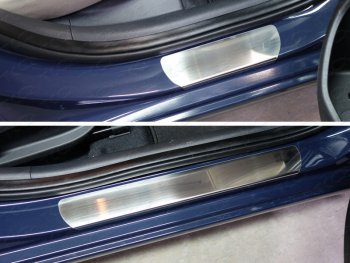 3 499 р. Накладки на пороги ТСС Тюнинг Hyundai Elantra AD дорестайлинг (2016-2019) (лист шлифованный)  с доставкой в г. Калуга. Увеличить фотографию 1