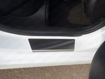 1 499 р. Накладки на порожки салона ТСС Тюнинг  Hyundai Sonata  LF (2014-2017) (Лист шлифованный)  с доставкой в г. Калуга. Увеличить фотографию 1