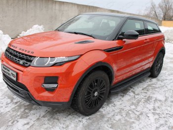 21 349 р. Пороги алюминиевые с пластиковой накладкой ТСС Тюнинг  Land Rover Range Rover Evoque  1 L538 (2015-2018) (карбон черные)  с доставкой в г. Калуга. Увеличить фотографию 1