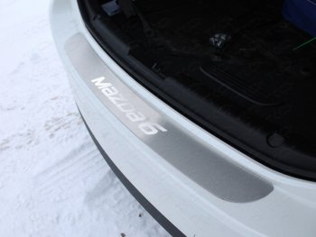 2 799 р. Накладка на задний бампер ТСС Тюнинг Mazda 6 GJ 1 рестайлинг универсал (2015-2018) (лист шлифованный надпись Mazda)  с доставкой в г. Калуга. Увеличить фотографию 1