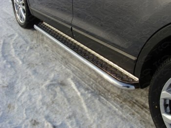 27 599 р. Пороги с площадкой 60,3 мм ТСС Тюнинг  Mazda CX-9  TB (2012-2015) (серые)  с доставкой в г. Калуга. Увеличить фотографию 1