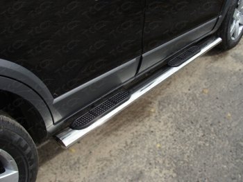 32 699 р. Пороги овальные с накладкой 120х60 мм ТСС Тюнинг Mazda CX-9 TB 2-ой рестайлинг (2012-2015) (серые)  с доставкой в г. Калуга. Увеличить фотографию 1