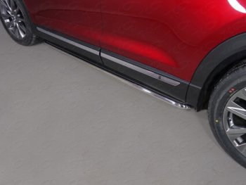 33 999 р. Пороги с площадкой 42,4 мм ТСС Тюнинг Mazda CX-9 TB 2-ой рестайлинг (2012-2015) (нержавейка)  с доставкой в г. Калуга. Увеличить фотографию 1