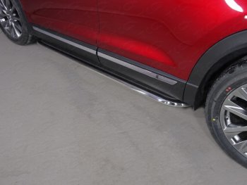 33 599 р. Пороги с площадкой 75х42 мм ТСС Тюнинг  Mazda CX-9  TB (2012-2015) (серые)  с доставкой в г. Калуга. Увеличить фотографию 1