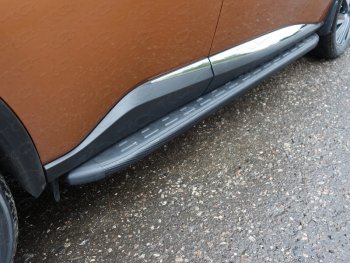21 349 р. Пороги алюминиевые с пластиковой накладкой ТСС Тюнинг  Nissan Murano  2 Z51 (2010-2016) (карбон черные)  с доставкой в г. Калуга. Увеличить фотографию 1