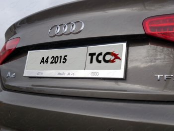 6 199 р. Рамка гос. номера ТСС Тюнинг  Audi A4  B9 (2016-2020) (нержавейка)  с доставкой в г. Калуга. Увеличить фотографию 1