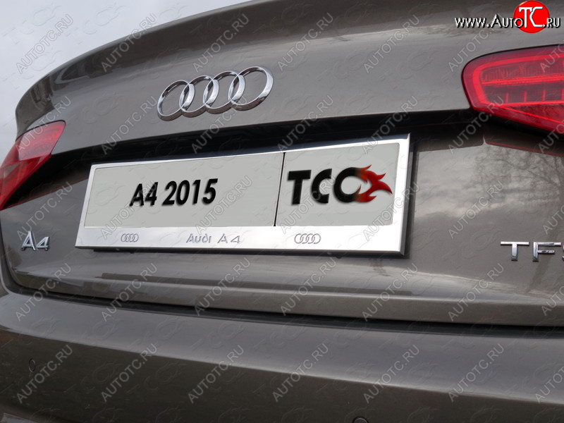 6 199 р. Рамка гос. номера ТСС Тюнинг  Audi A4  B9 (2016-2020) (нержавейка)  с доставкой в г. Калуга