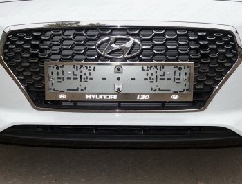 6 199 р. Рамка гос. номера ТСС Тюнинг  Hyundai I30  3 PD (2017-2020) (нержавейка)  с доставкой в г. Калуга. Увеличить фотографию 1