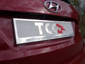6 199 р. Рамка гос. номера ТСС Тюнинг  Hyundai Santa Fe  4 TM (2018-2021) (нержавейка)  с доставкой в г. Калуга. Увеличить фотографию 1
