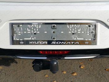 6 199 р. Рамка гос. номера ТСС Тюнинг Hyundai Sonata DN8 (2019-2024) (нержавейка)  с доставкой в г. Калуга. Увеличить фотографию 1