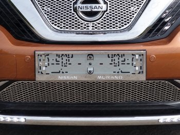 6 199 р. Рамка гос. номера ТСС Тюнинг  Nissan Murano  3 Z52 (2015-2022) (нержавейка)  с доставкой в г. Калуга. Увеличить фотографию 1